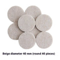 Beige plastic chair leg stoppers set showing round and square furniture protection pads