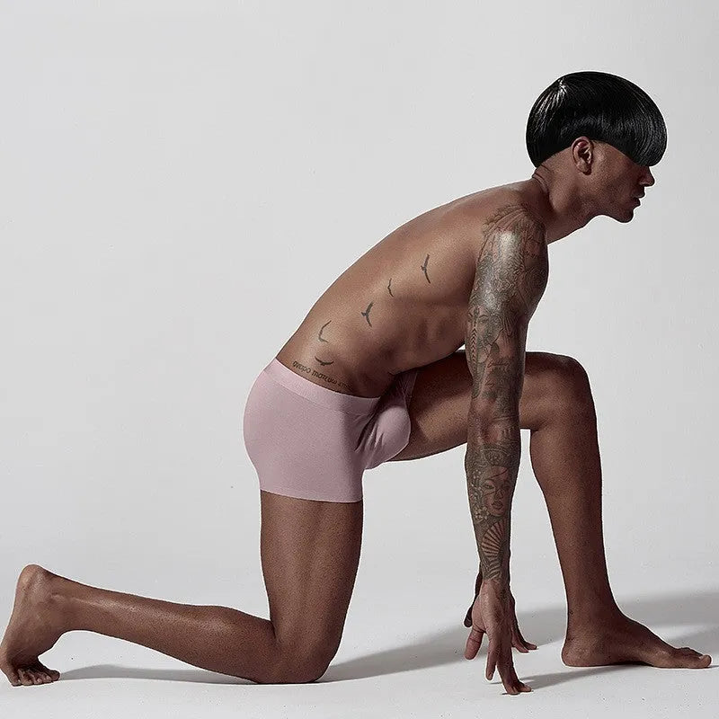 Seamless modal men's underwear in mid waist design with body shaping functions