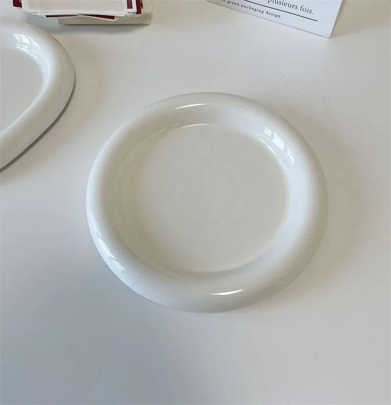 White porcelain ceramic plate with chubby toot bear or round doodle design in 15cm or 20cm size