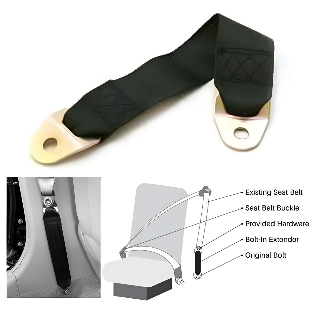 Woven polyester door latch and stop belt with metal hook-and-loop fasteners and mounting screws.