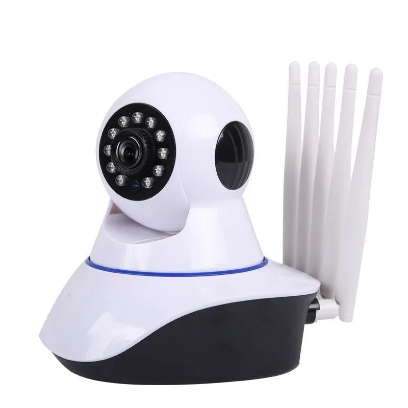 White dome wireless security camera with 2MP HD resolution for indoor and outdoor surveillance