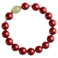 Cinnabar Hetian Jade beads bracelet with geometric ellipse shapes in purple gold sand colour