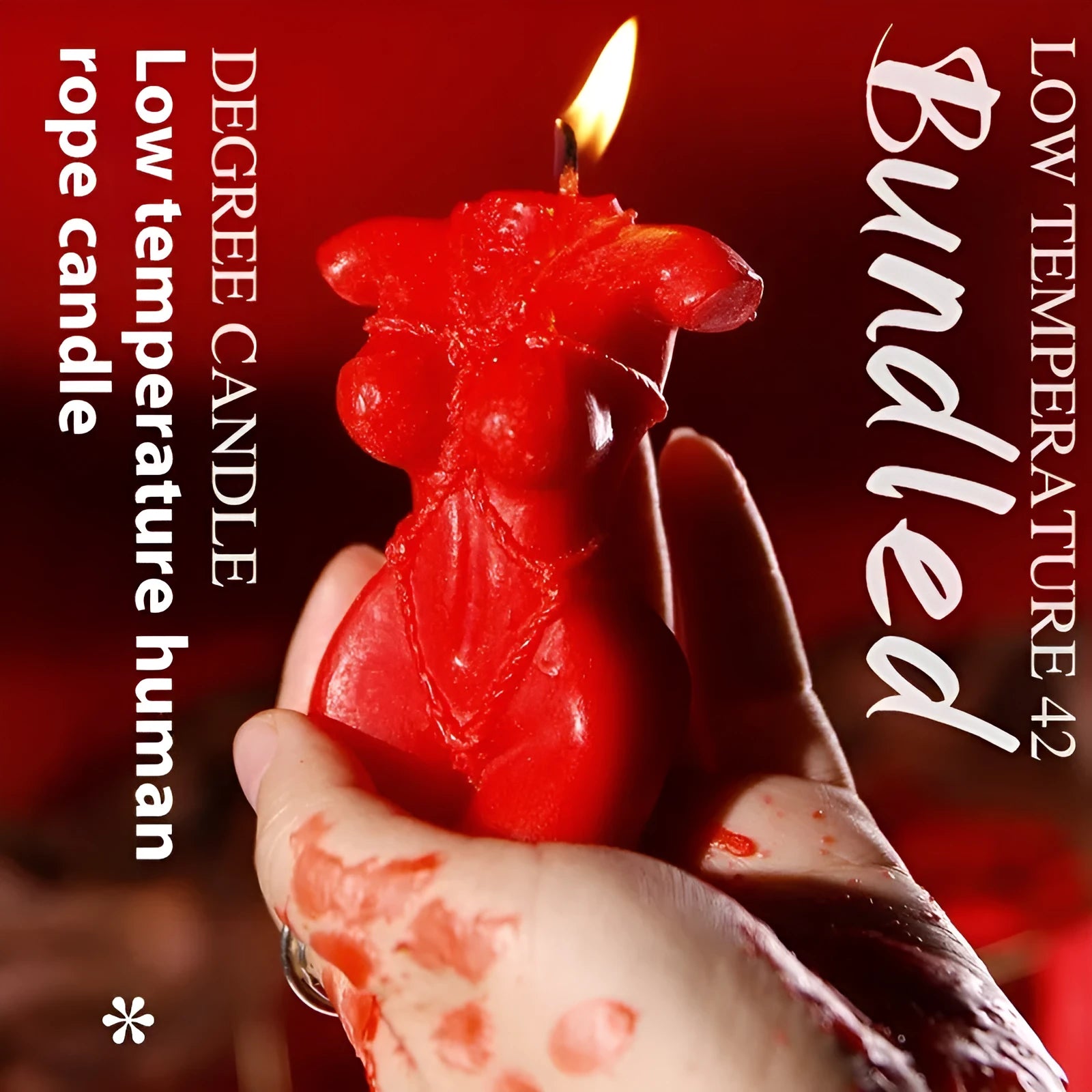 Low temperature soy wax massage candles in rose red, spring pink, and lilac purple colours