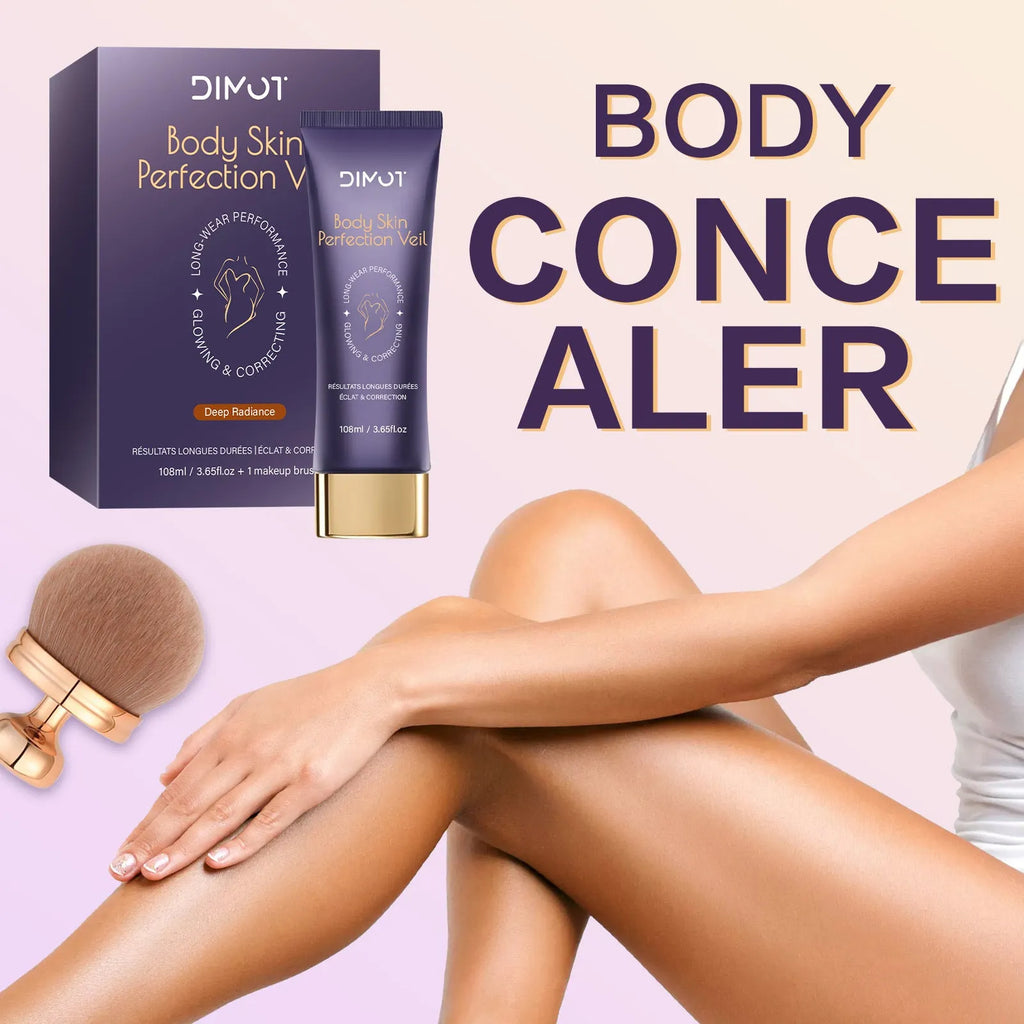 108ml tube of waterproof body concealer cream with an applicator brush for covering tattoos and birthmarks.