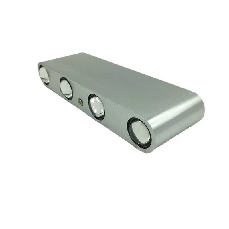 Aluminium LED corridor wall lamp with compact 180mm design in silver finish