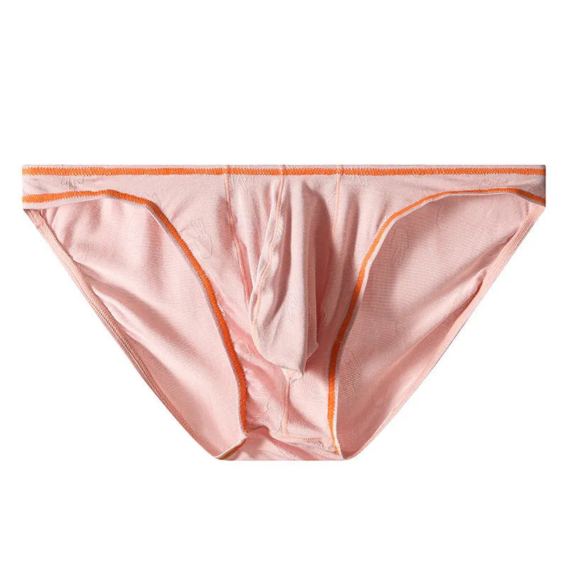 Men's ice silk modal underwear with butt-lift design in multiple colours.