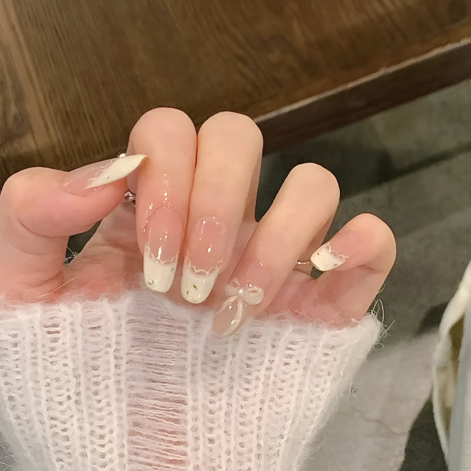 Sweet Girl coffin-shaped false nails with extra 10mm length for gel polish application