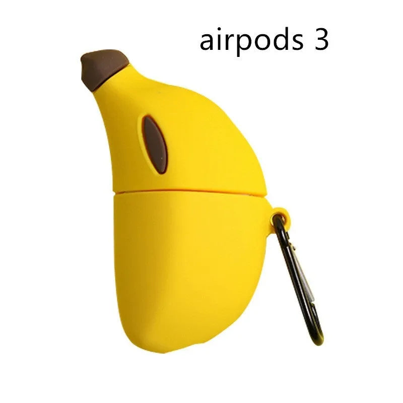 Yellow banana design silicone protective case for Apple AirPods Pro wireless earbuds