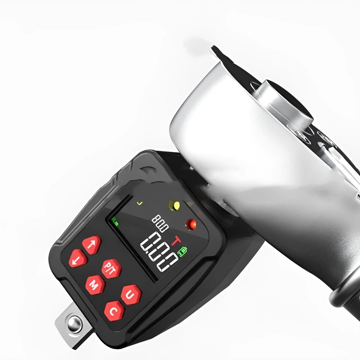 1/2 square drive digital torque meter set showing digital display and metal construction