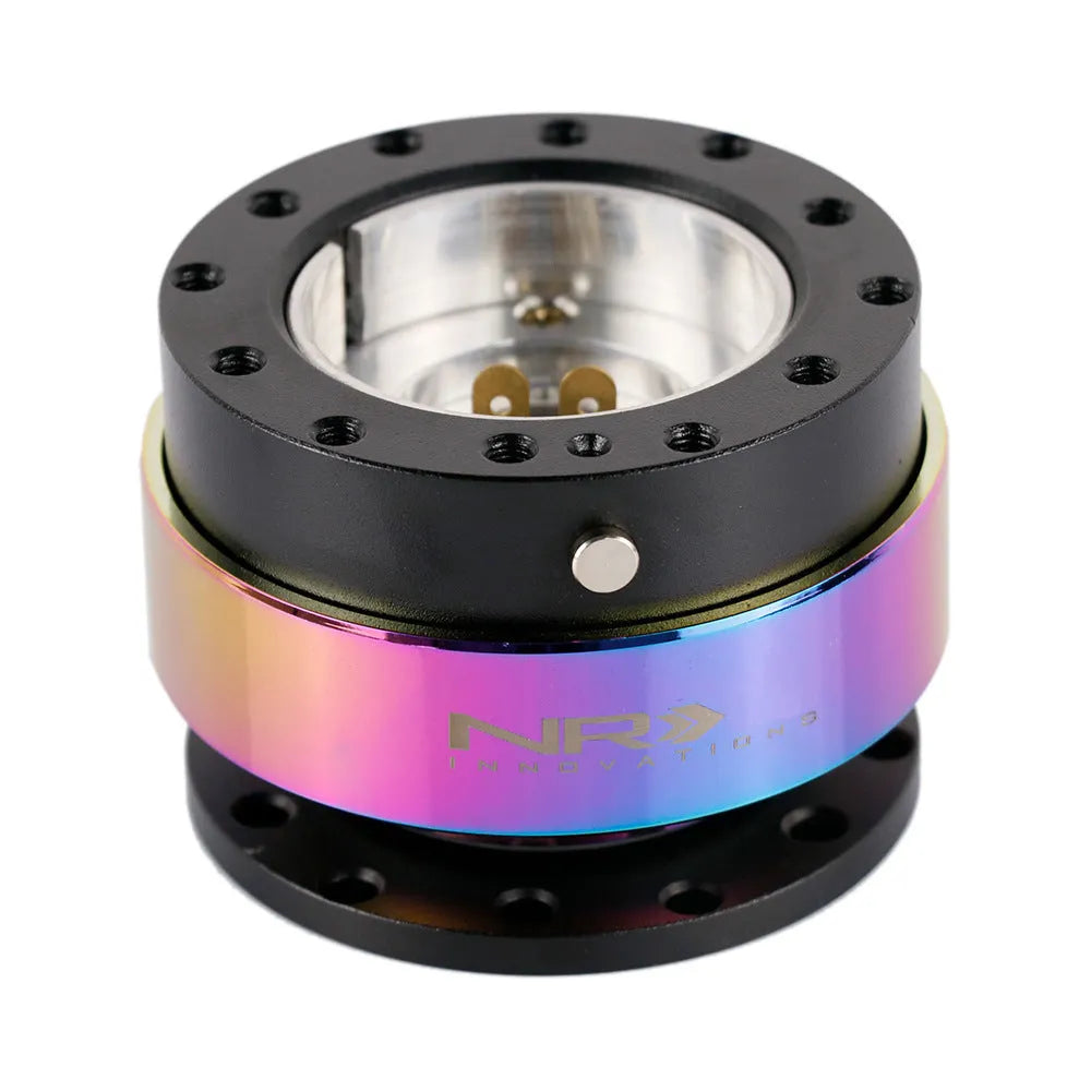 Colourful car quick-release steering wheel hub adapter device with lock mechanism and heightened connection base