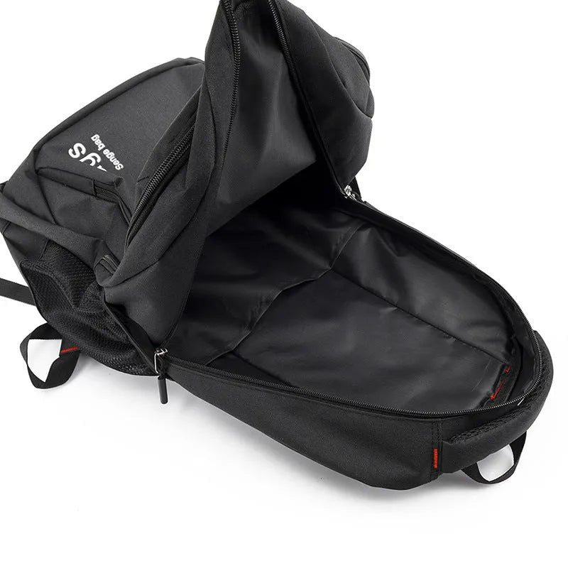 Street trend fashion backpack with multiple internal compartments and double shoulder straps in black colour