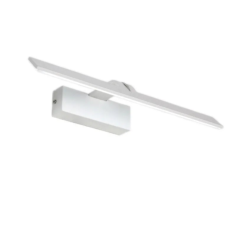 White LED bathroom mirror headlight with adjustable tri-colour lighting in three size options