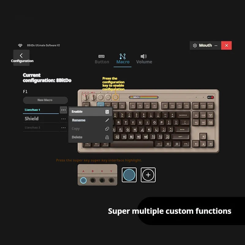 Retro87 C64 wireless mechanical gaming keyboard with Bluetooth connectivity and rocker switches