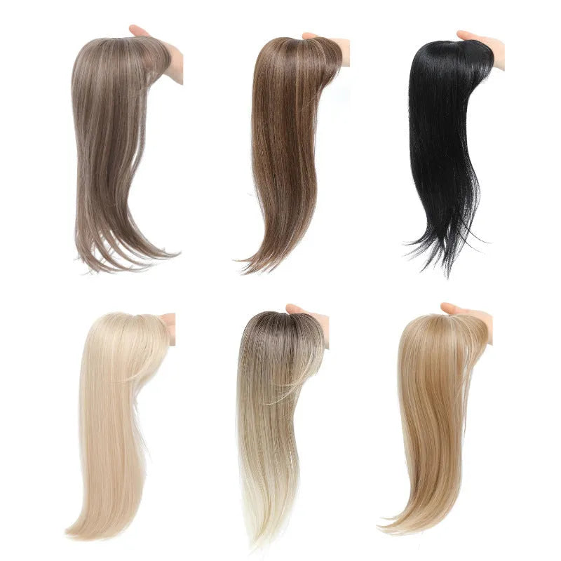 Wig inner buckle hairpiece with clip-in extensions in synthetic high-temperature fibre, showing colour style options.