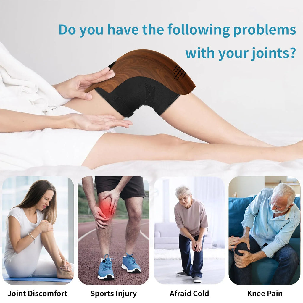 White electric knee massager showing kneading mechanisms and control buttons