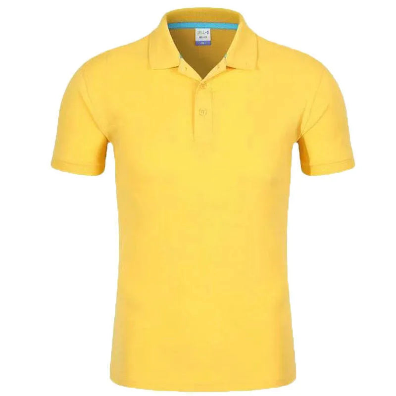 Short sleeve lapel advertising shirt in combed cotton, casual slit detail, 13 colours, sizes S to 4XL