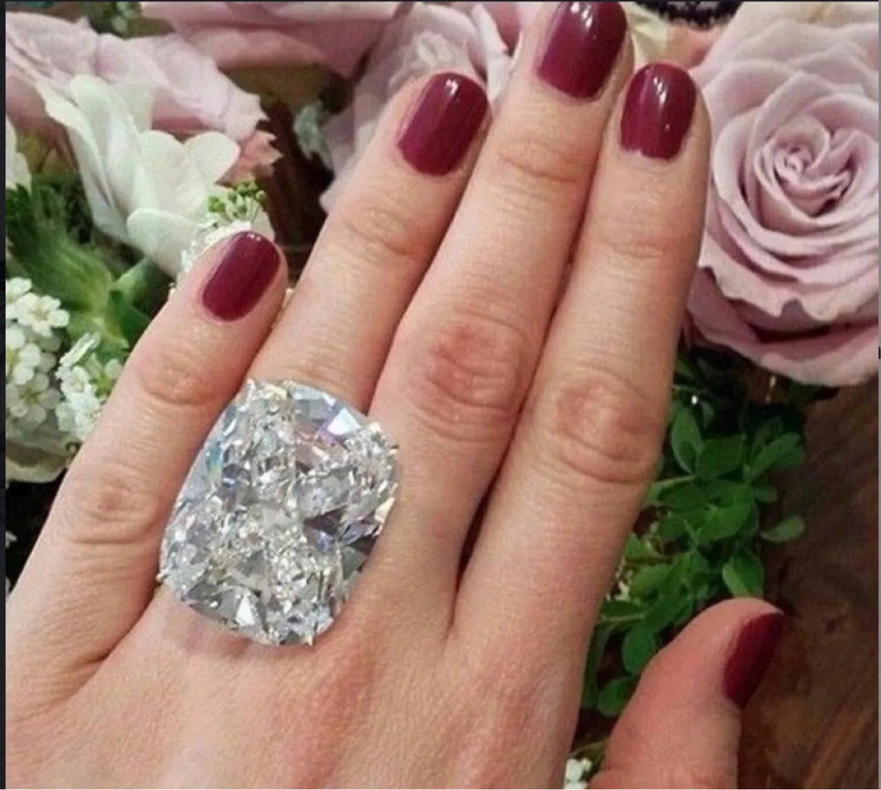 White gold plated alloy ring with square inlaid geometric design for women in size 6 to 10