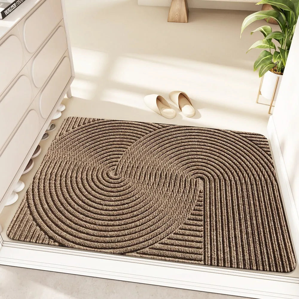 Cartoon anime pattern diatom oil entrance carpet with wire ring edges in 60x90cm size
