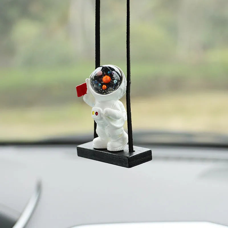 Resin cartoon astronaut car pendant ornament with five design variations