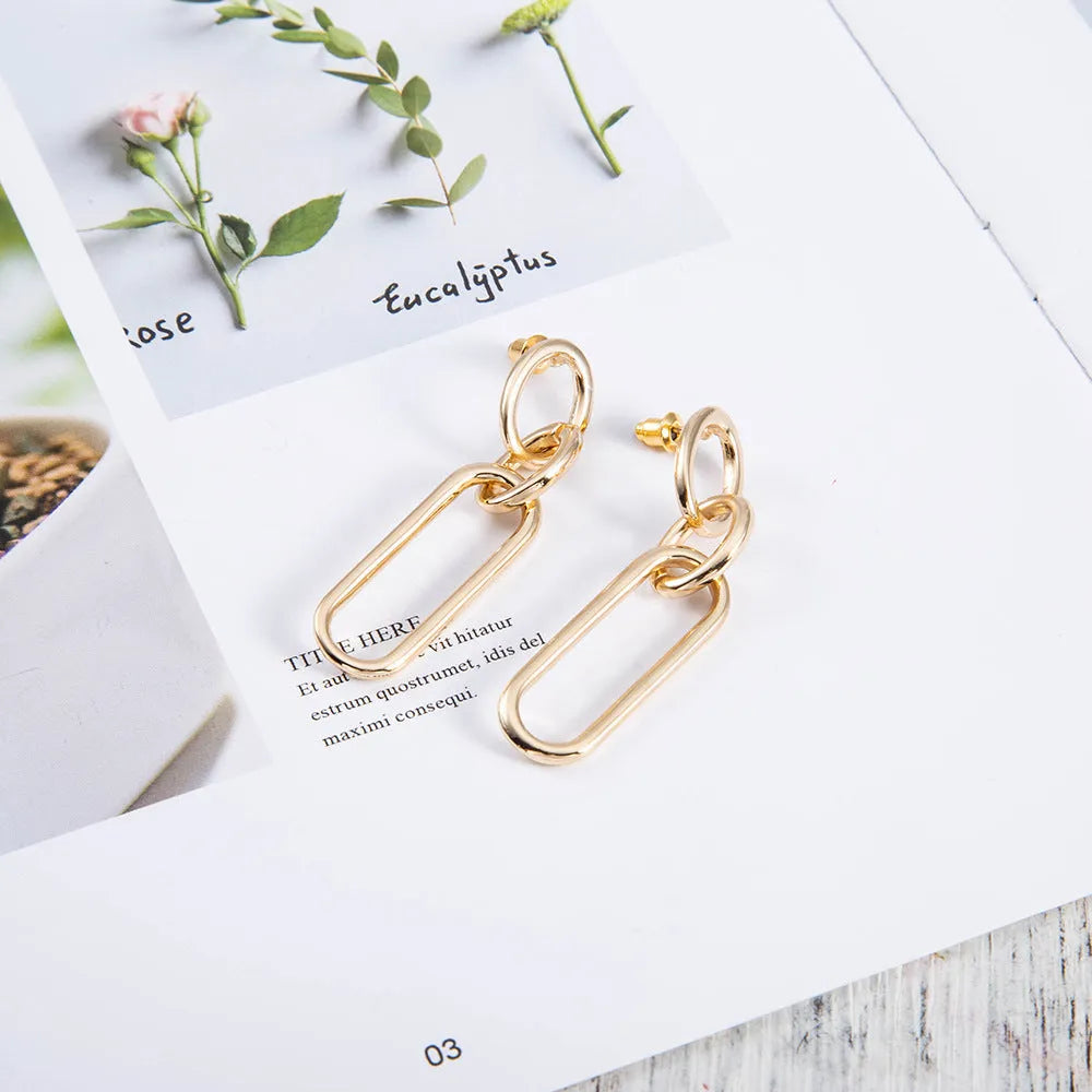 Sterling Silver Needle colour hoop earrings with geometry design showing ring and line elements
