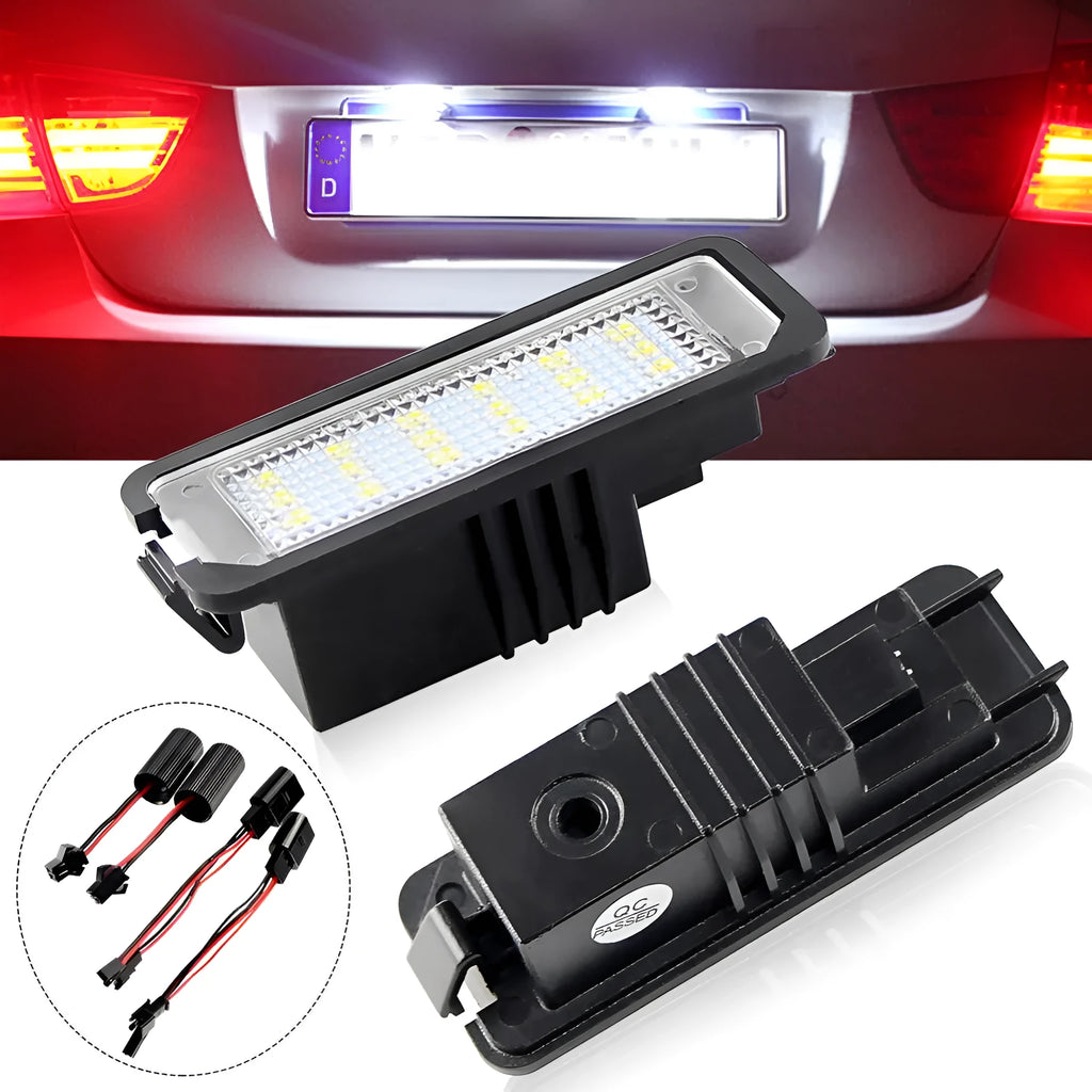 Volkswagen LED licence plate light upgrade kit for Golf Polo Phaeton models with SMD LEDs.