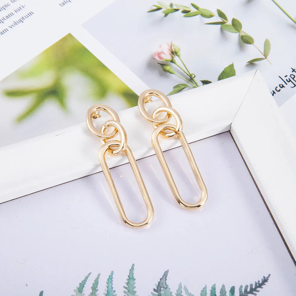Sterling Silver Needle colour hoop earrings with geometry design showing ring and line elements