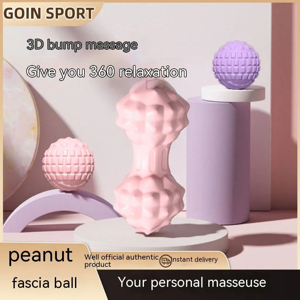 6cm diameter TPR foot massage ball in pink, blue, green, and purple colour options.