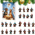 Acrylic Christmas countdown pet pendant decoration in one of 13 colour options, supplied as a single festive home ornament.