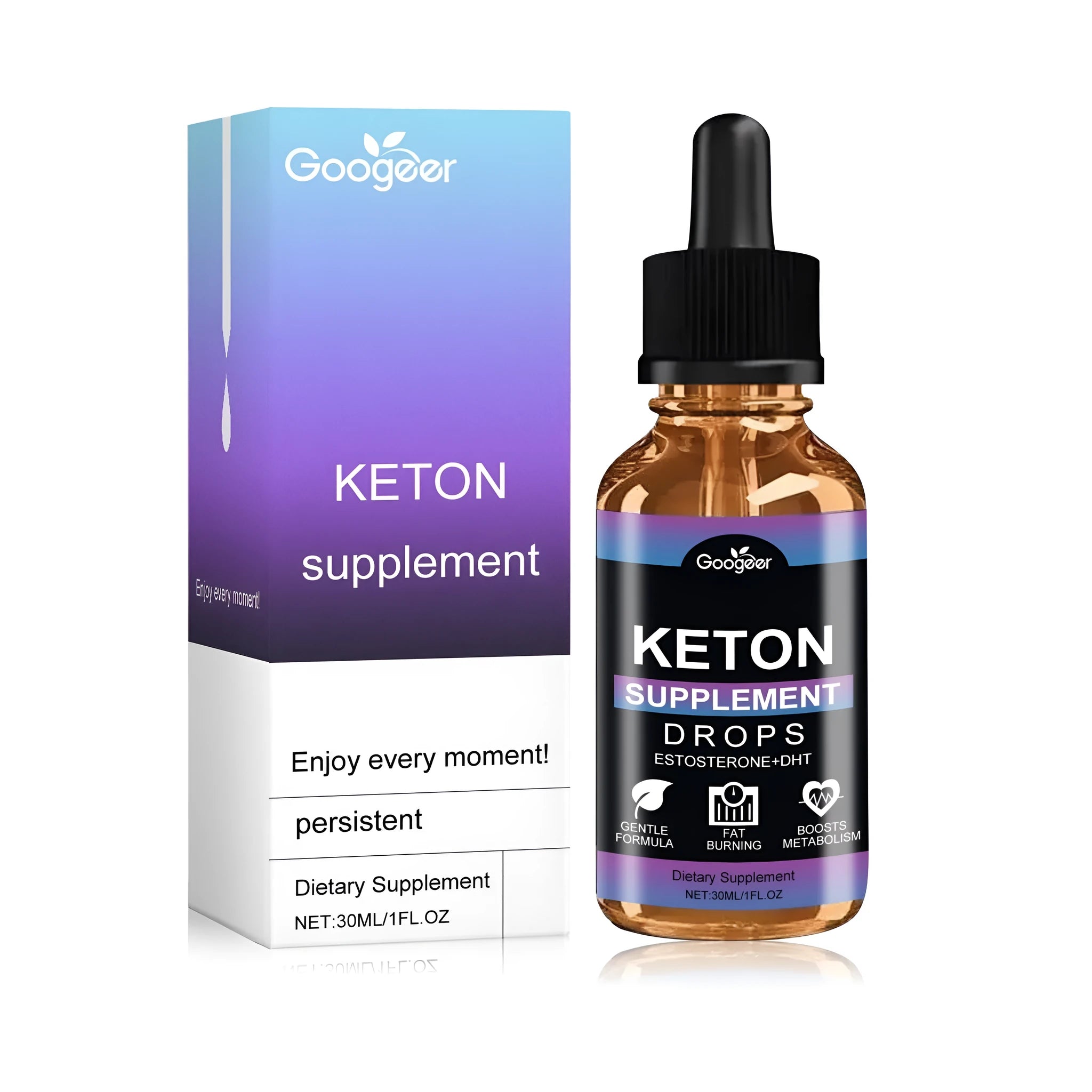 30ml dropper bottle of liquid hair growth supplement with Vitex negundo extract.