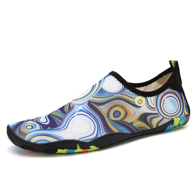 Beach wading shoes in multiple colours with Lycra elastic uppers and EVA midsoles for swimming