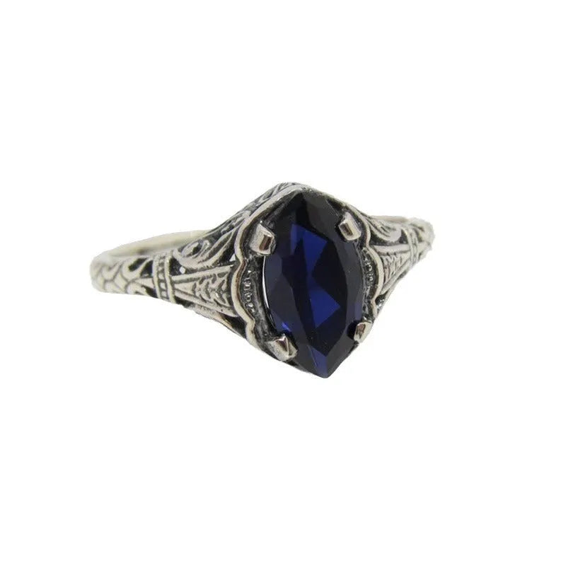 Silver geometric hollow women's ring in alloy with multiple size options