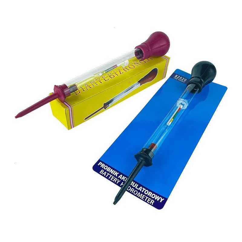 Glass automobile battery hydrometer with suction design for electrolyte density testing