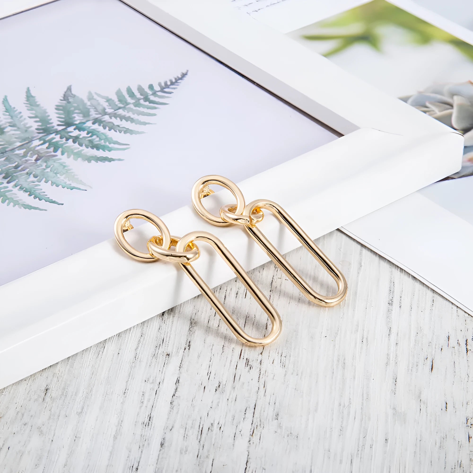 Sterling Silver Needle colour hoop earrings with geometry design showing ring and line elements