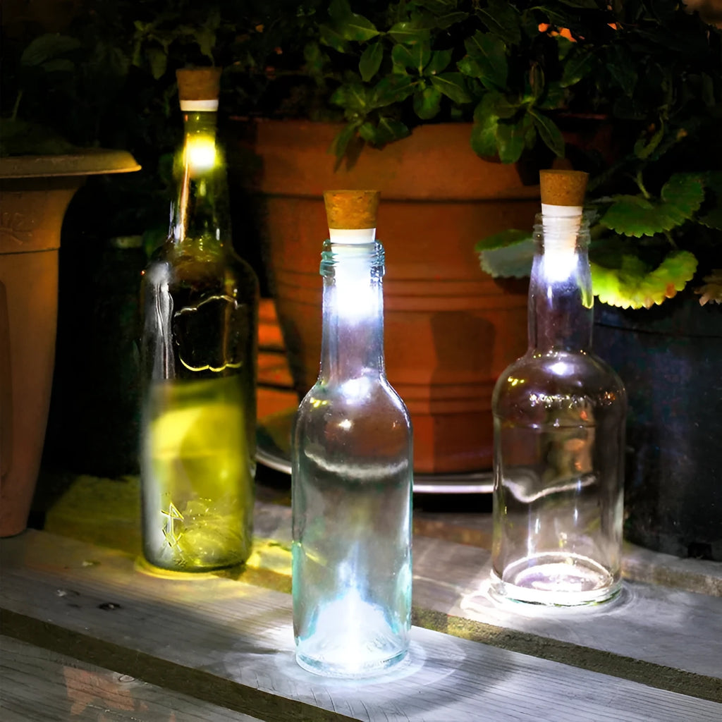 LED rechargeable bottle cap cork light with 15 beads for holiday decoration