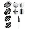 Golf putting alignment tool set with scribers and drawing pens for ball marking
