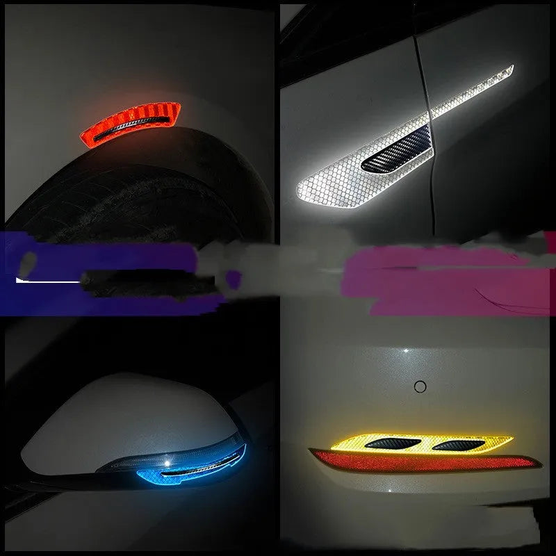 Blue reflective warning tape strips for car wheel bumpers, 17mm width