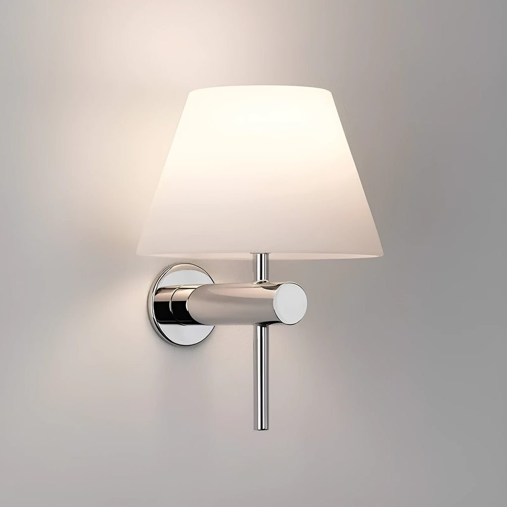 Modern minimalist fabric shade wall lamp in chrome or copper, 210mm, 220V, without light source
