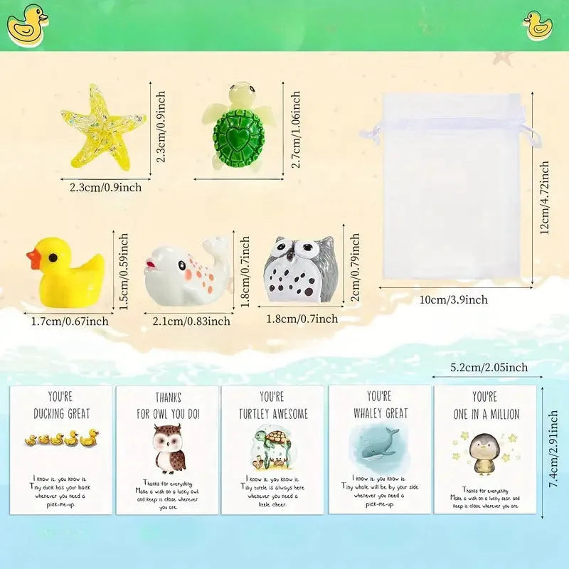 Set of solid resin pun inspirational memo cards with pen-themed designs, shown in a pack.