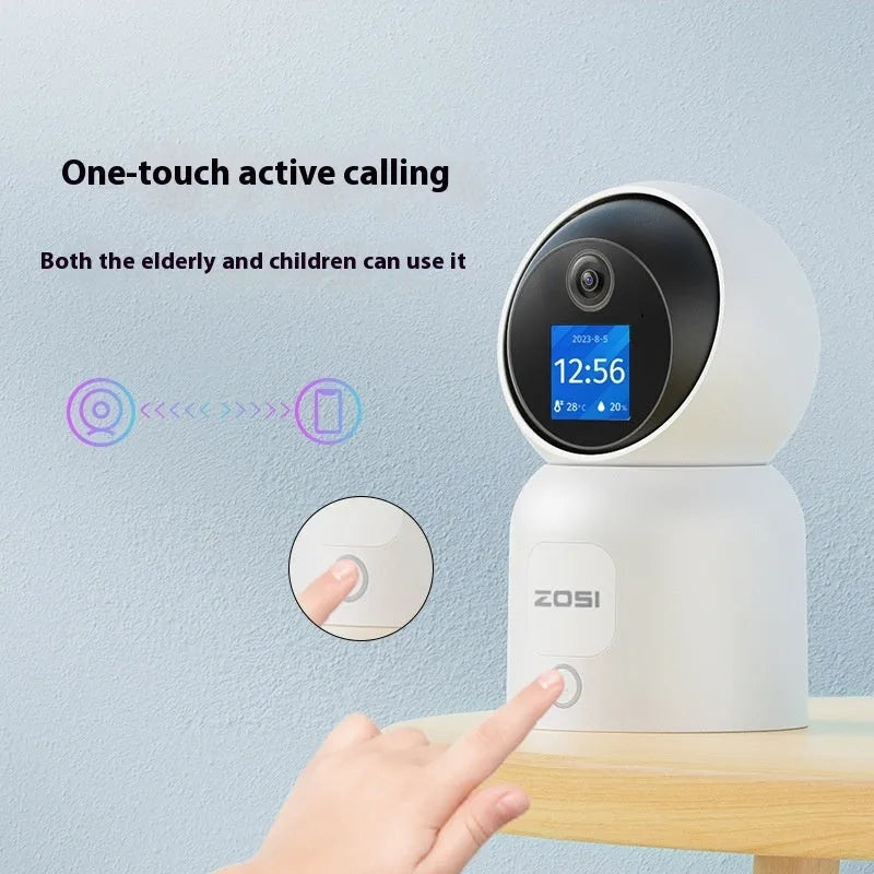 Zhou Shi wireless indoor security camera with screen and AI detection features