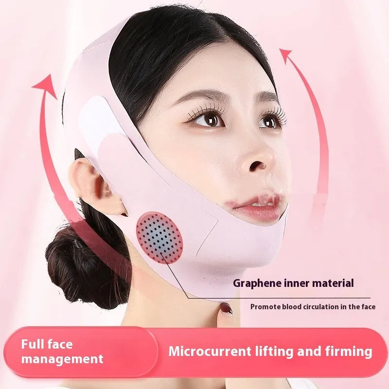 Small V face shaping mask in purple and green with graphene for lifting and tightening