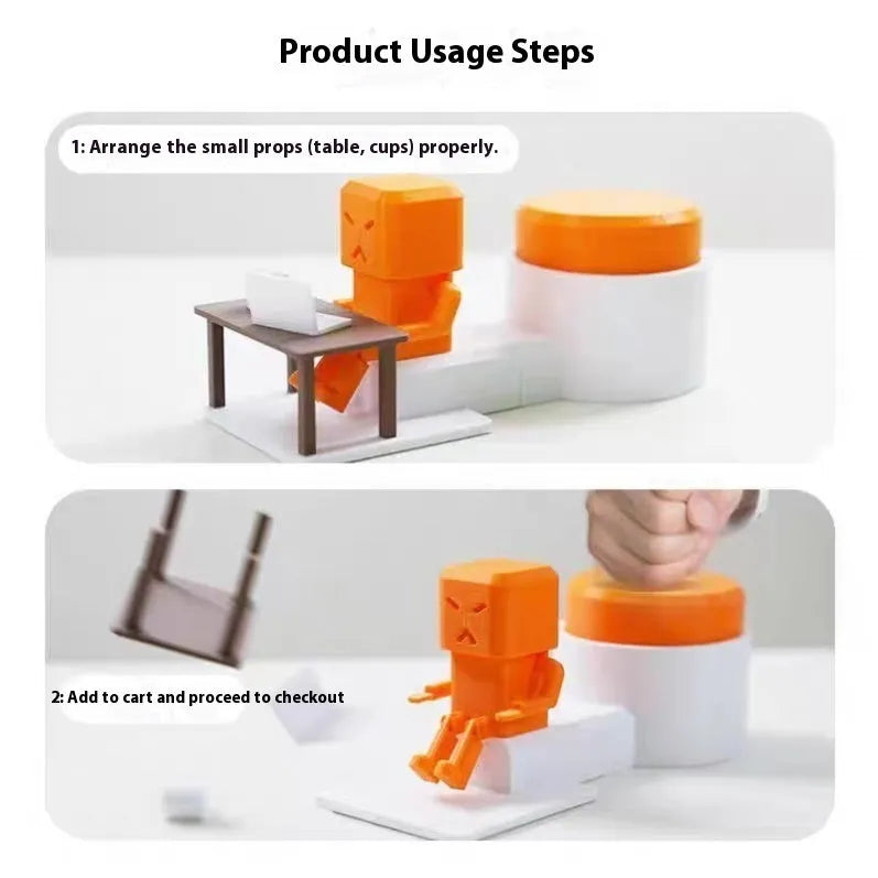 Orange plastic vent-shaped decompression toy for table turning, measuring 16cm long.