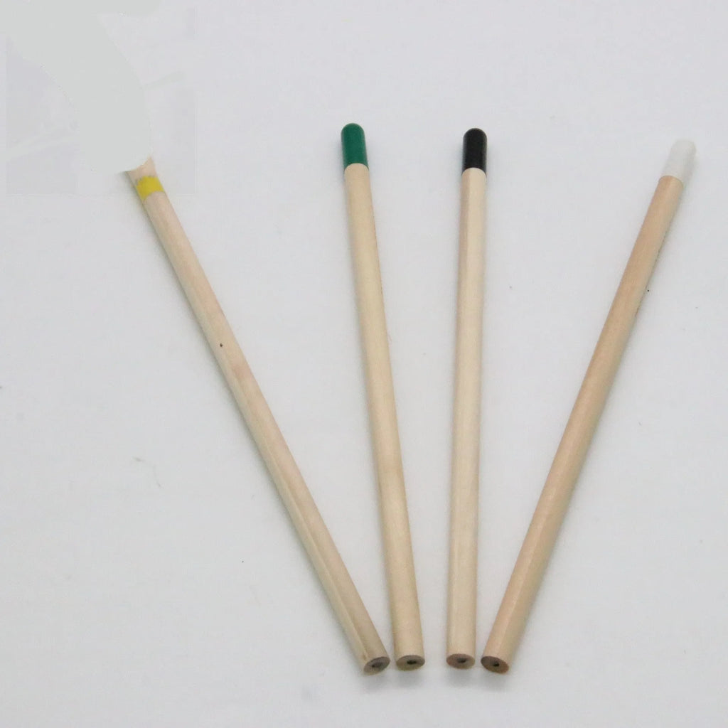 Seed pencil with biodegradable capsule containing plant seeds in various colours alongside HB hardness designation