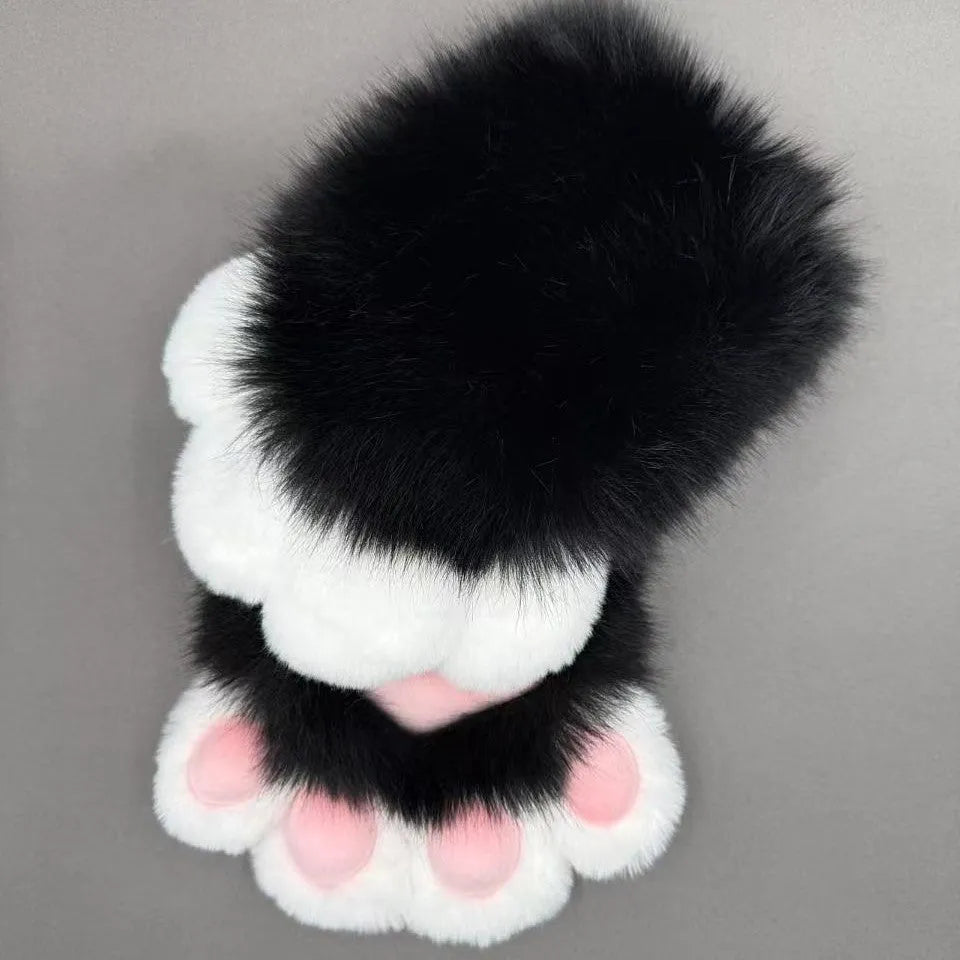 Colourful animal claw cosplay gloves in nylon material shown in multiple colour options on a hand.