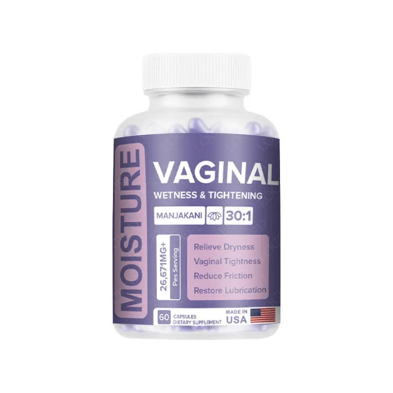 60-count bottle of vaginal capsules with herbal extract formula for adult intimate health