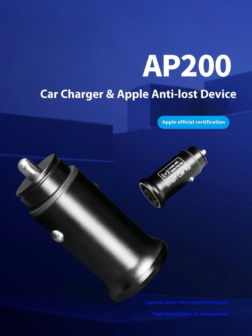 Black GPS car locator device with cigarette lighter plug for vehicle tracking
