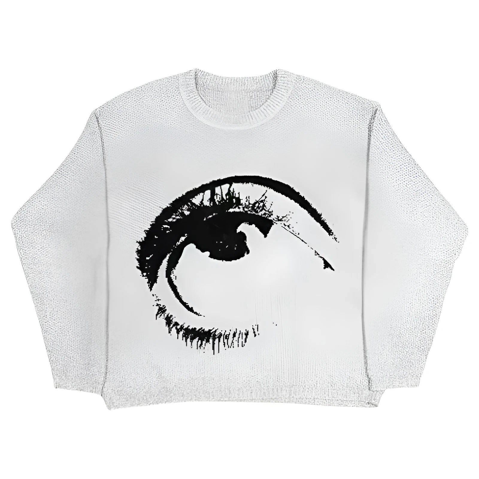 Punk hip hop style organic cotton pullover sweater in Eyes colour showing streetwear aesthetic