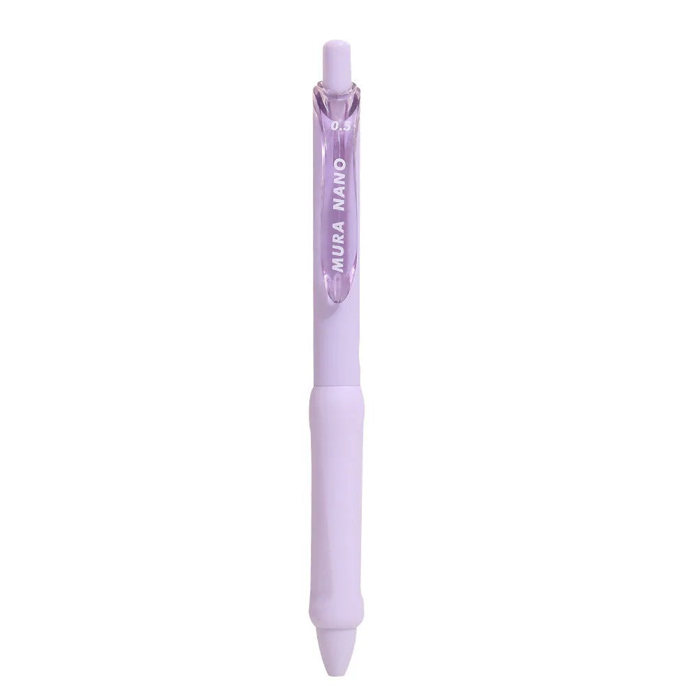 Macaron colour student gel pen with 0.5mm metal tip and press mechanism in smoked brown, powder and white options