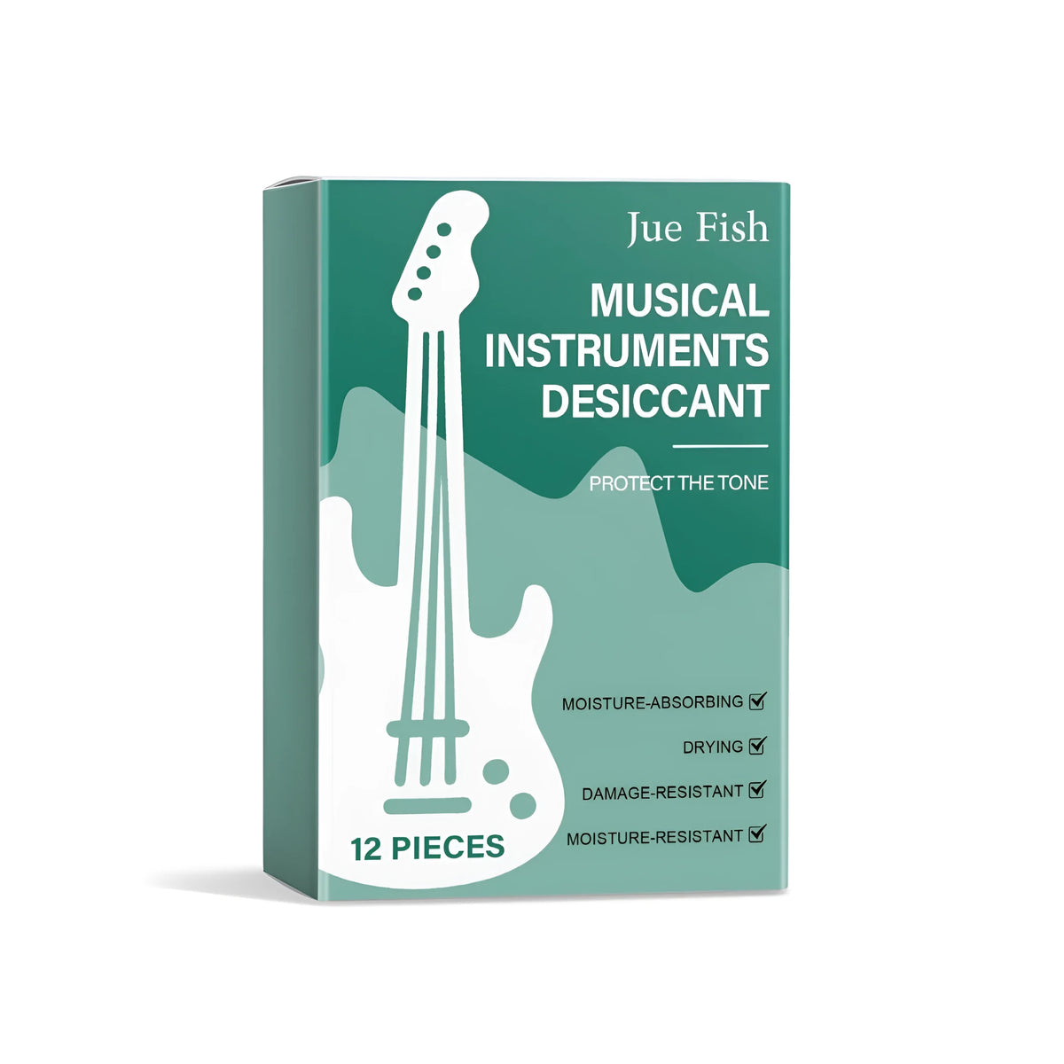 A sealed desiccant pouch for absorbing moisture inside musical instrument cases.