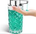 Automatic soap dispenser with silver finish and USB charging port