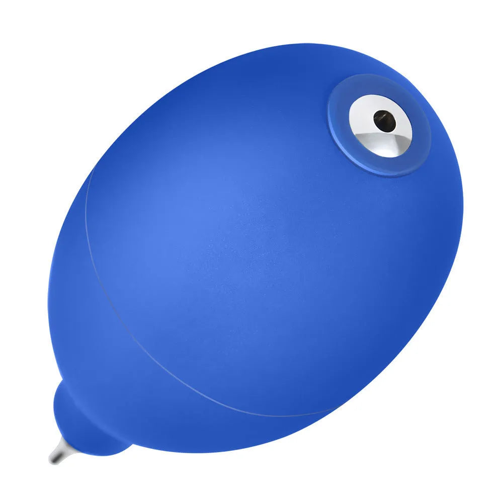Blue rubber air blower cleaning tool for camera lenses and phone screens